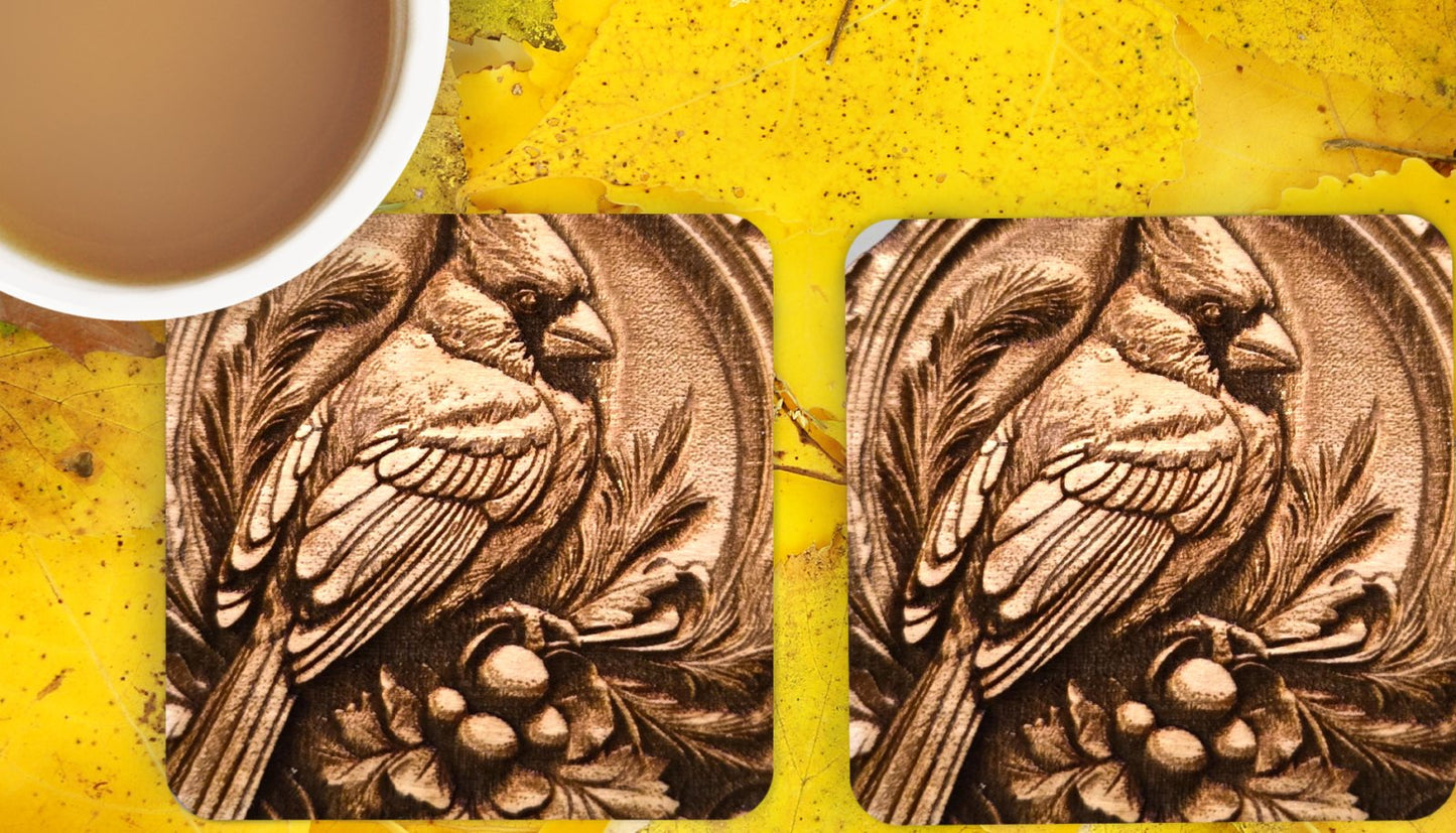 Digital Download 3D Illusion Engraving File - Cardinal Christmas Ornament | Jones Laser Craft