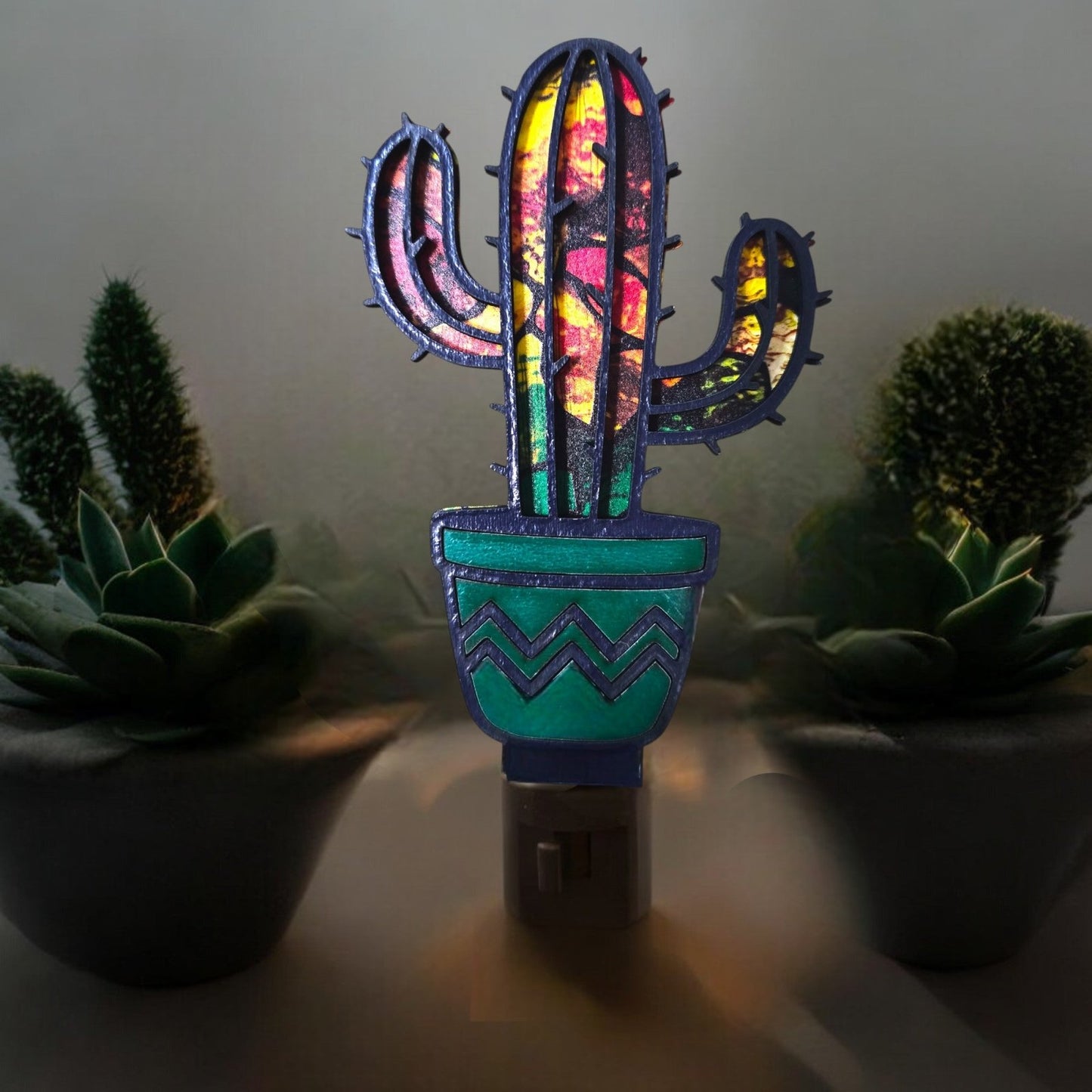 Digital Download Cactus Nightlight SVG | Laser Ready File | Jones Laser Craft