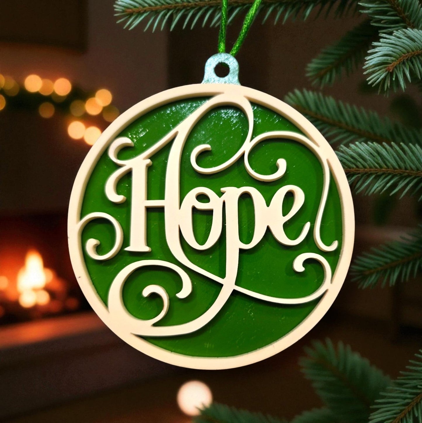 Digital Download Christmas Greetings Ornament Set - Joy, Hope, Merry Christmas Ornament SVG | Jones Laser Craft