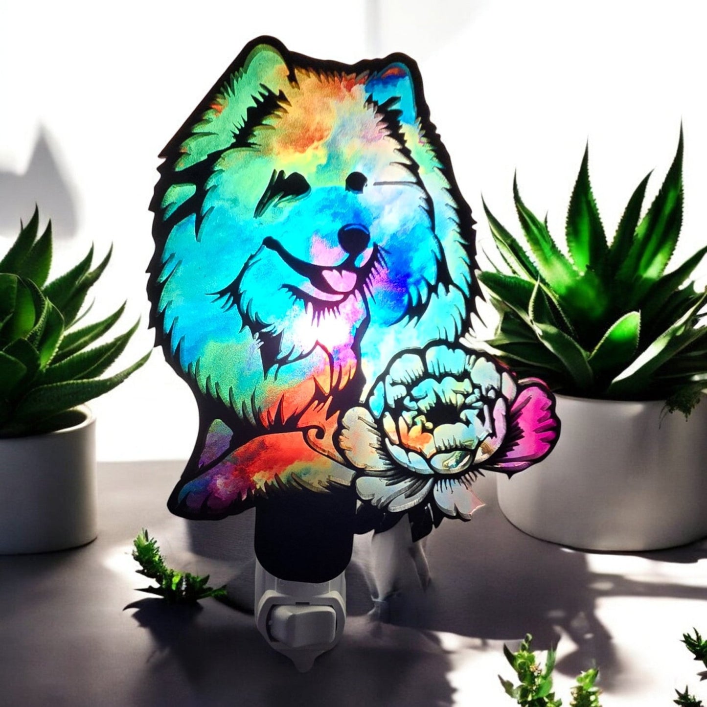 Digital Download Samoyed Nightlight and Suncatcher SVG Bundle | Jones Laser Craft