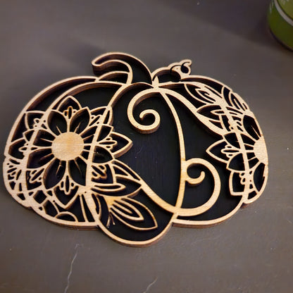 Pumpkin Coaster SVG - Fall Themed Laser Cut File for Seasonal Drink Coasters