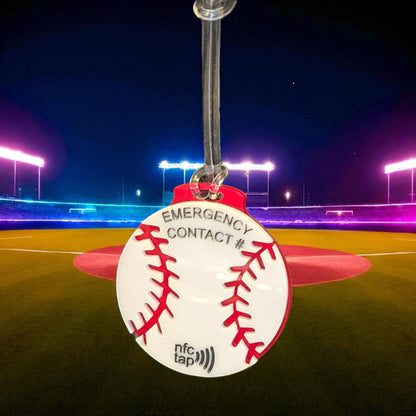Baseball SVG File – Emergency Contact Tag | Sports Clipart Digital Download