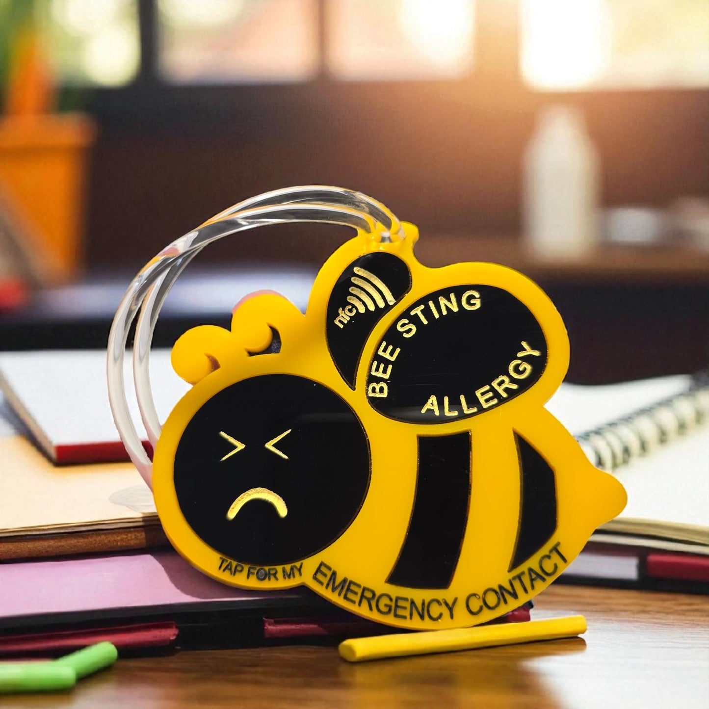 Emergency Contact Tag | Bee Sting Allergy Smart Tag Digital Download SVG