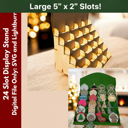 Digital Download 24 Slot Display Stand | Craft Fair Organizer – Laser Cutting SVG File | Jones Laser Craft