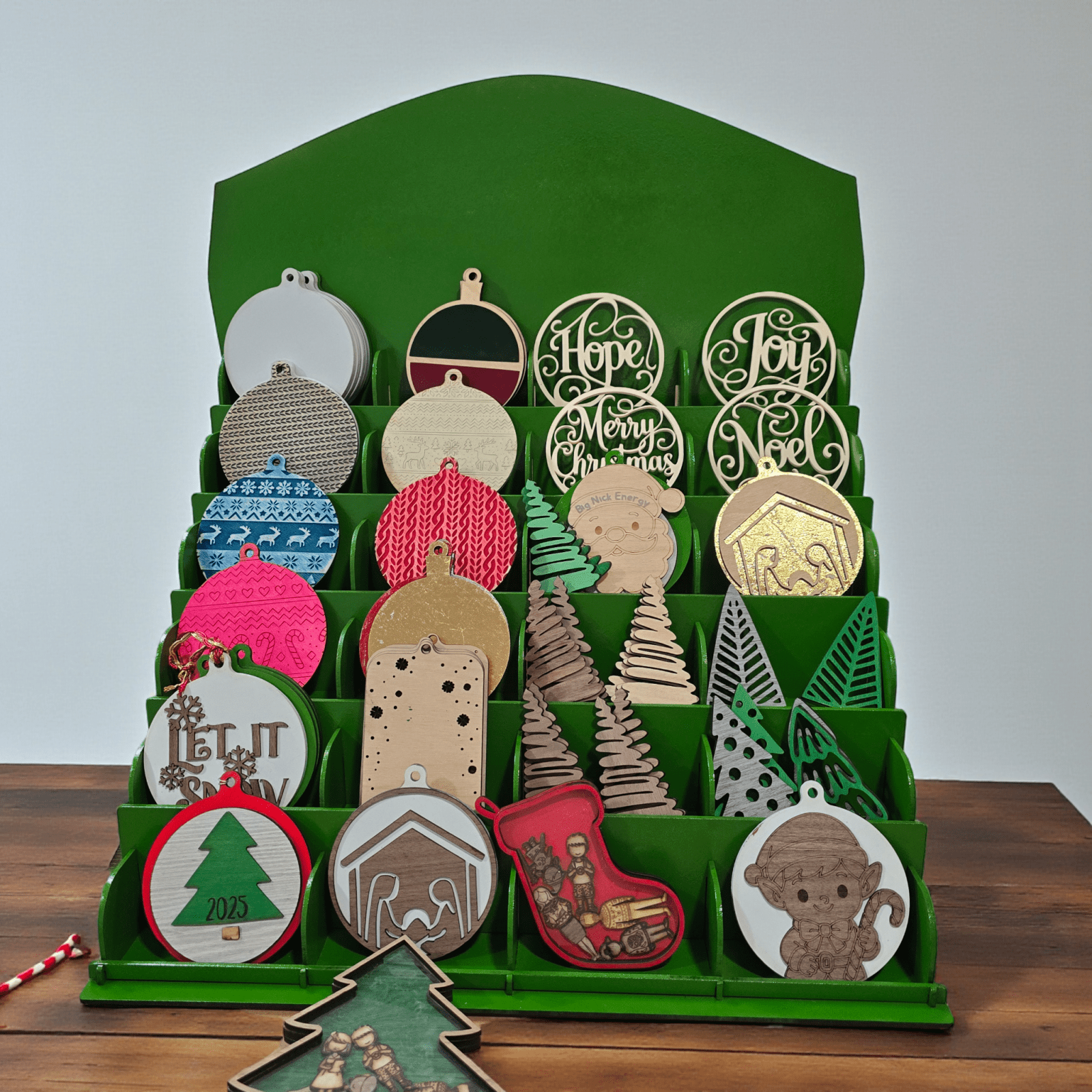 Digital Download 24 Slot Ornament or Coaster Display Stand SVG for Laser Cutting | Jones Laser Craft