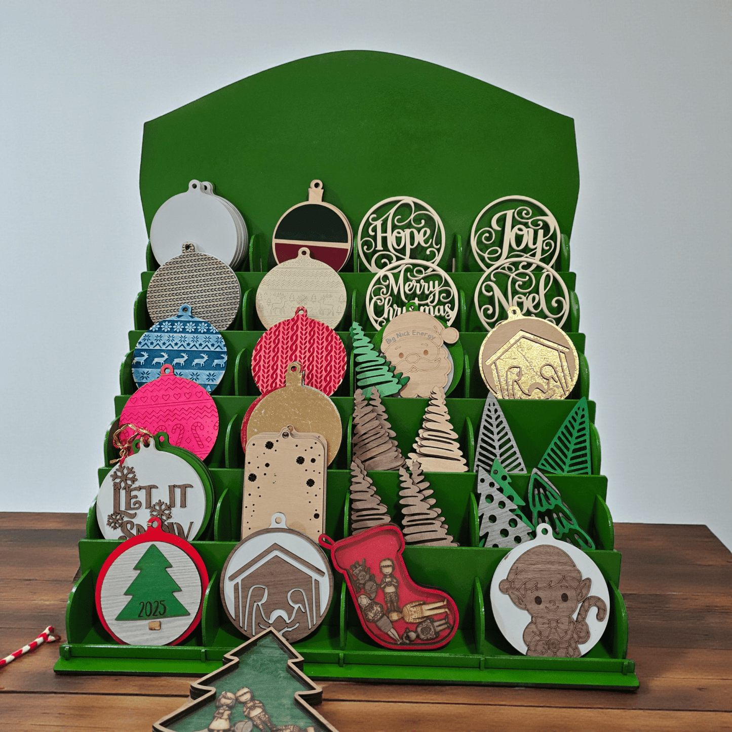 Digital Download 24 Slot Ornament or Coaster Display Stand SVG for Laser Cutting | Jones Laser Craft