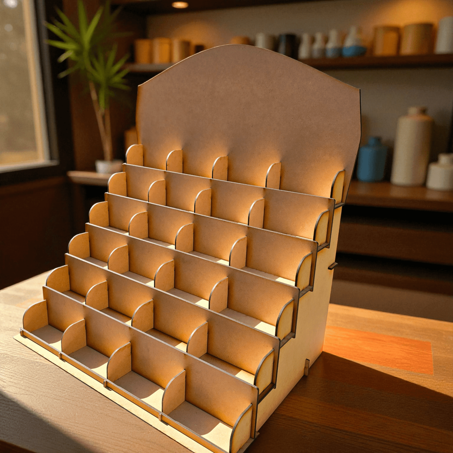 Digital Download 24 Slot Ornament or Coaster Display Stand SVG for Laser Cutting | Jones Laser Craft