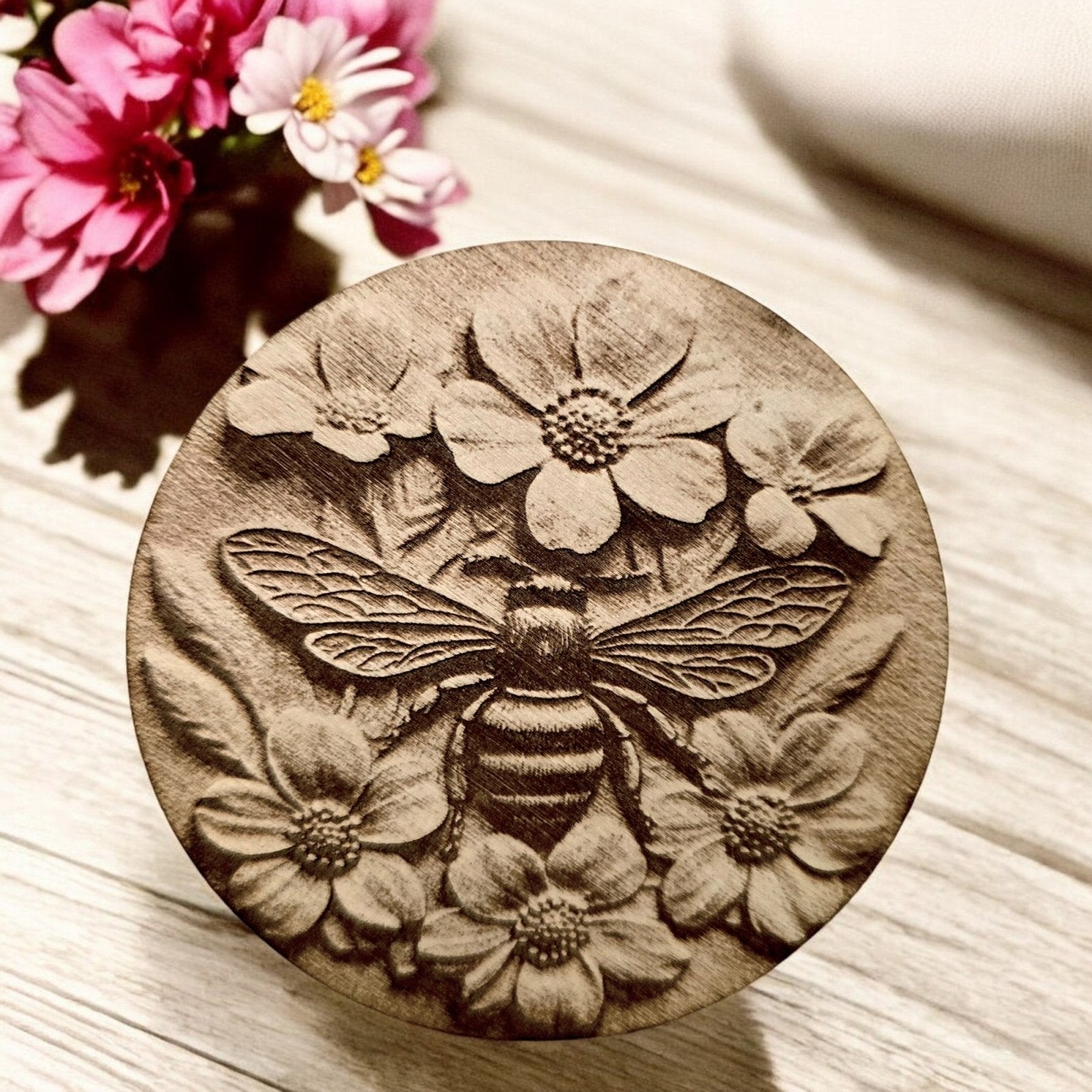 Digital Download 3D Bee Coasters PNG File | Jones Laser Craft