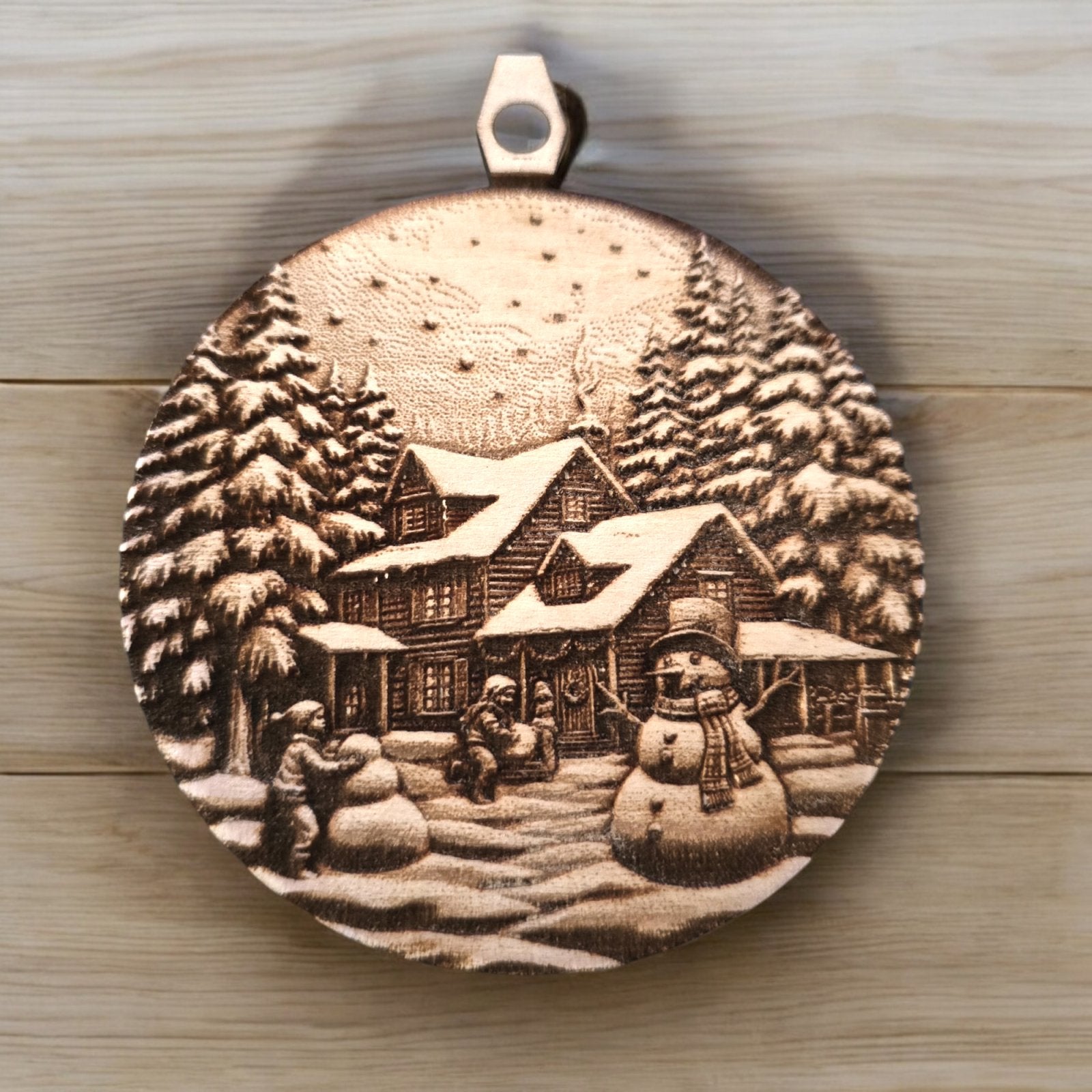 Digital Download 3D Illusion Engraving File - Snowman Christmas Ornament | Jones Laser Craft