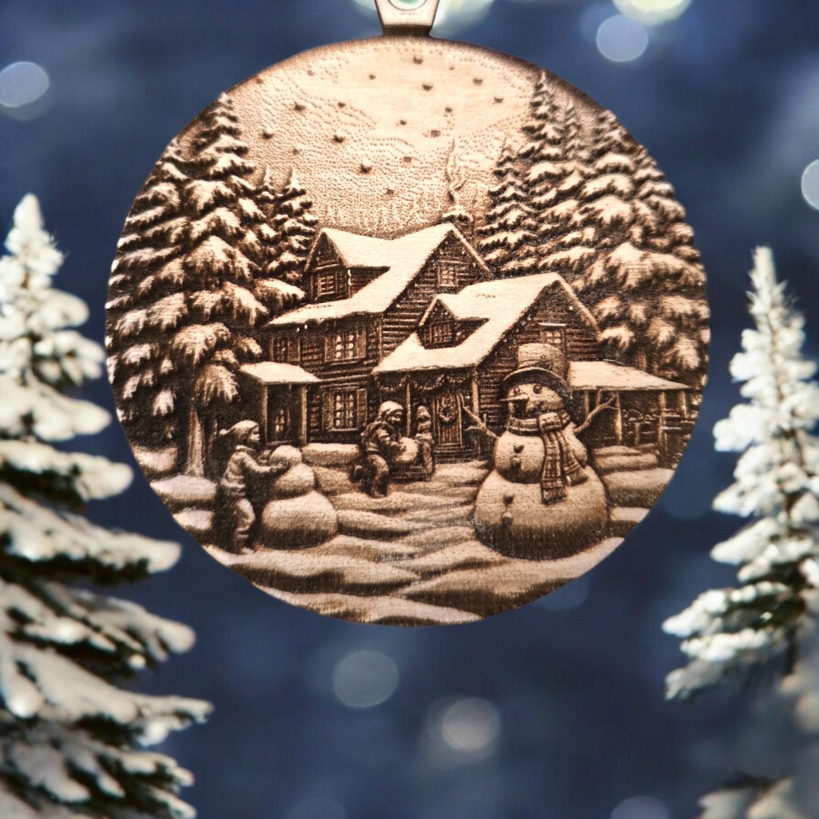 Digital Download 3D Illusion Engraving File - Snowman Christmas Ornament | Jones Laser Craft