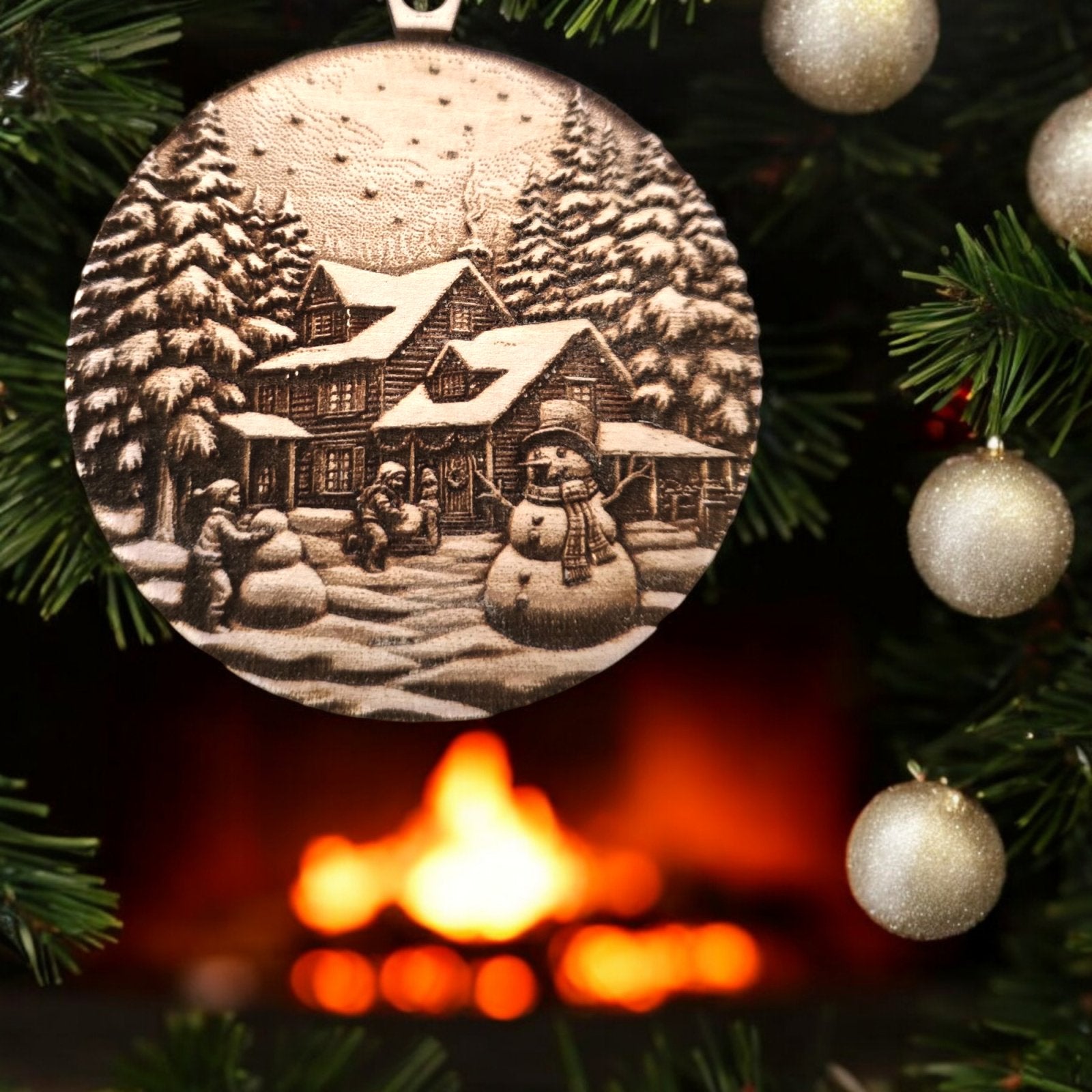 Digital Download 3D Illusion Engraving File - Snowman Christmas Ornament | Jones Laser Craft