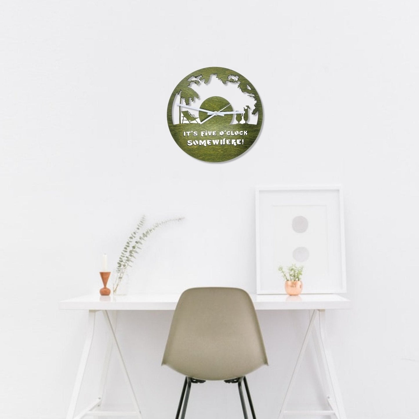 Digital Download 5 O'clock Somewhere Wall Clock - Laser Cut Files | Digital Download SVG Design | Jones Laser Craft