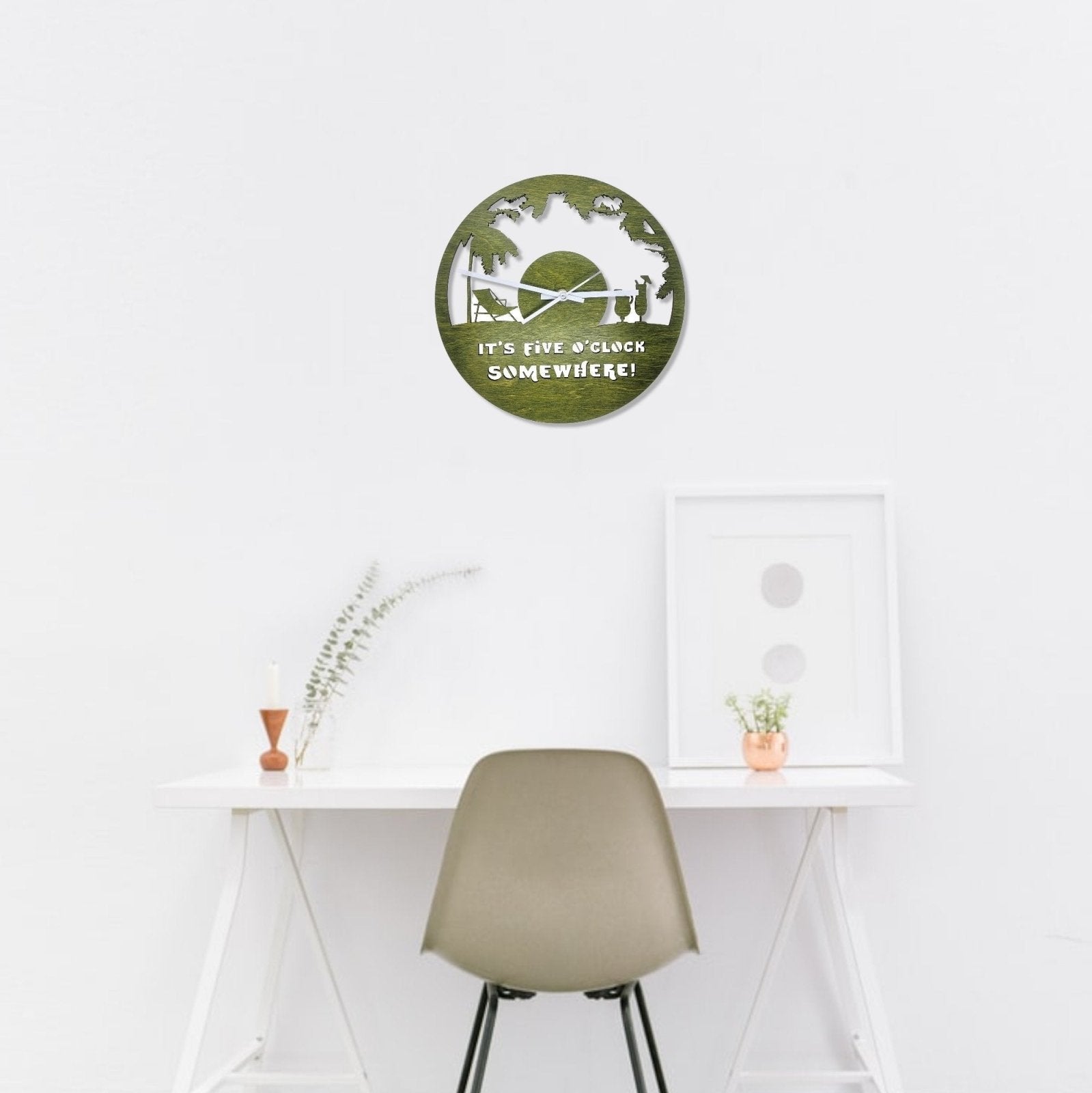 Digital Download 5 O'clock Somewhere Wall Clock - Laser Cut Files | Digital Download SVG Design | Jones Laser Craft