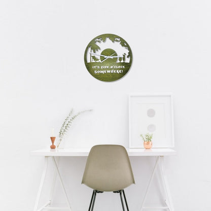 Digital Download 5 O'clock Somewhere Wall Clock - Laser Cut Files | Digital Download SVG Design | Jones Laser Craft