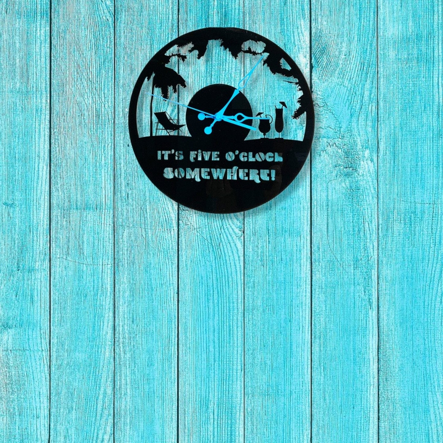 Digital Download 5 O'clock Somewhere Wall Clock - Laser Cut Files | Digital Download SVG Design | Jones Laser Craft