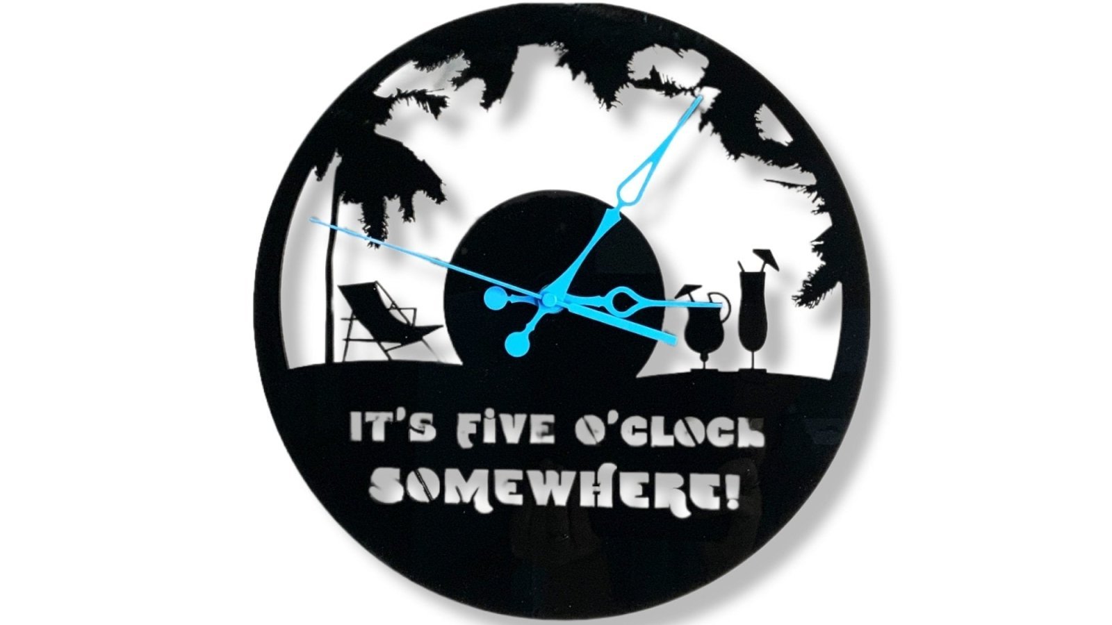 Digital Download 5 O'clock Somewhere Wall Clock - Laser Cut Files | Digital Download SVG Design | Jones Laser Craft