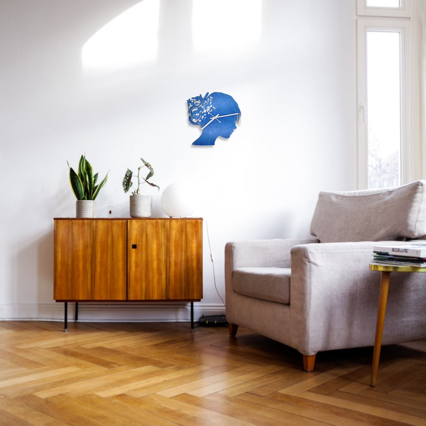 Girl with Dragon Clock SVG - Clock Digital File