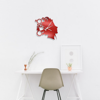 Gearhead Girl Clock SVG - Clock Digital File