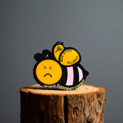 Physical Bee Sting Allergy Smart Tag Digital File | Emergency Contact Backpack Tag SVG | Jones Laser Craft