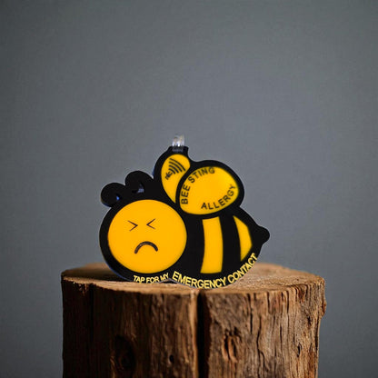 Physical Bee Sting Allergy Smart Tag Digital File | Emergency Contact Backpack Tag SVG | Jones Laser Craft