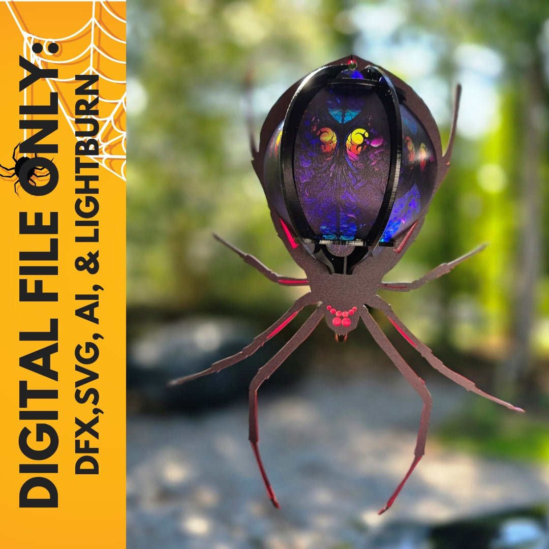 Digital Download Black Widow Spider Lantern Digital Download | Jones Laser Craft Personalized Gift