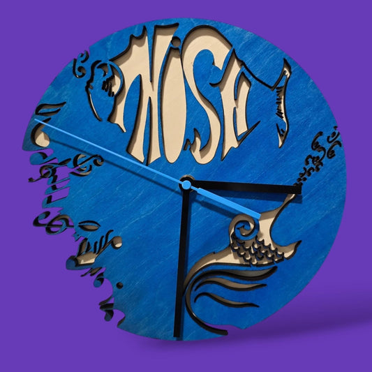 Blue Wooden Phish Band Clock | Jones Laser Craft Personalized Gift