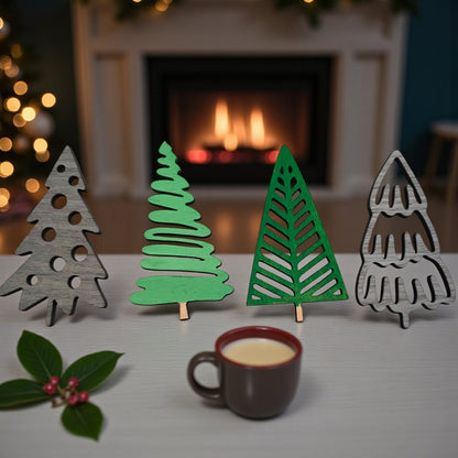 Digital Download Boho Christmas Tree Ornaments: Set of 4 Unique Holiday SVG Designs | Jones Laser Craft