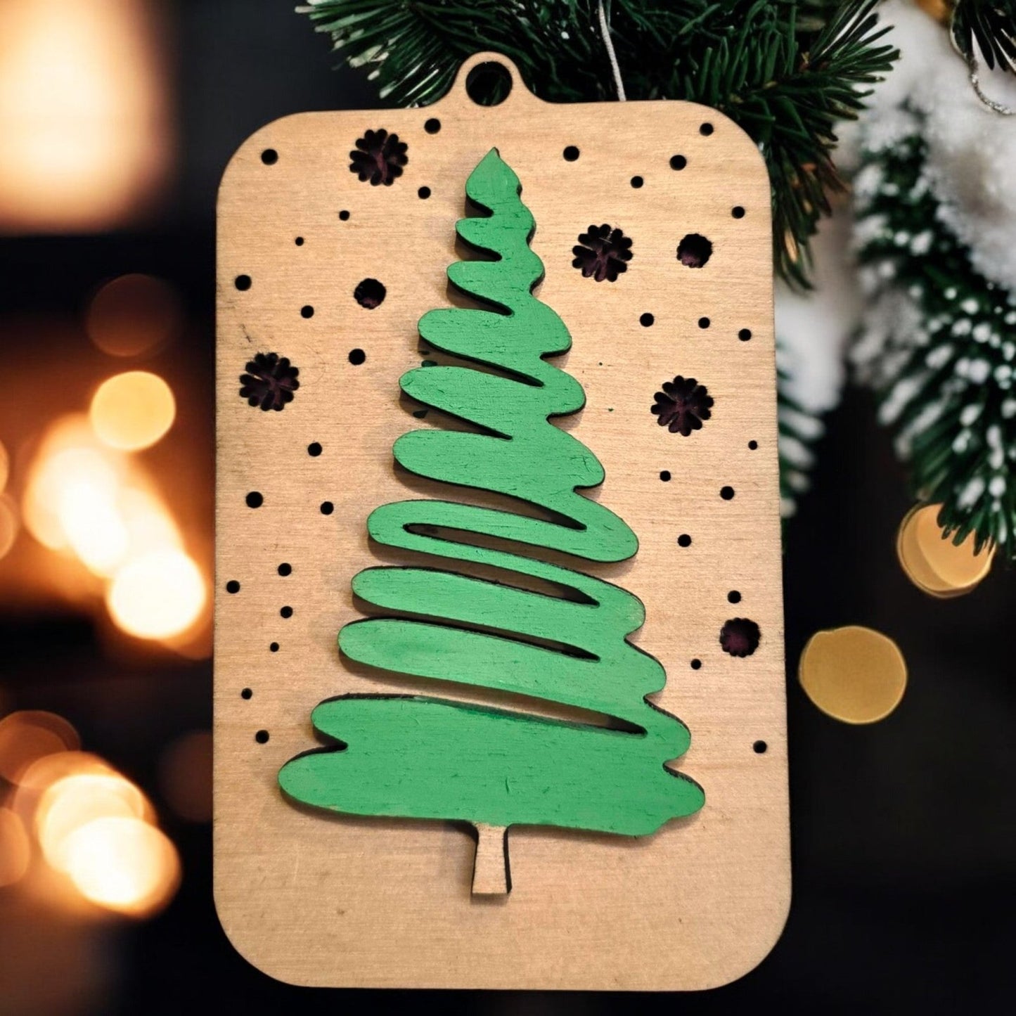 Digital Download Boho Christmas Tree Ornaments: Set of 4 Unique Holiday SVG Designs | Jones Laser Craft