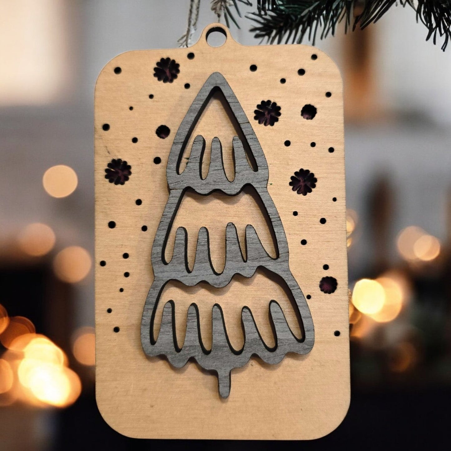 Digital Download Boho Christmas Tree Ornaments: Set of 4 Unique Holiday SVG Designs | Jones Laser Craft