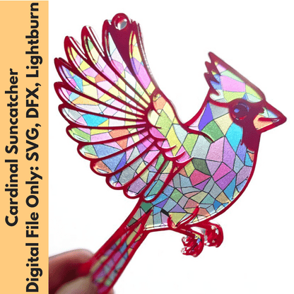 Digital Download Cardinal Suncatcher SVG | Laser Cut File | Mother's Day SVG | Jones Laser Craft