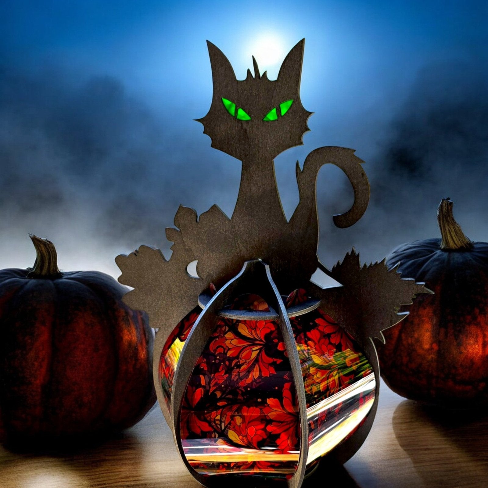 Digital Download Cat Halloween Lantern - Digital Download for Halloween | Jones Laser Craft