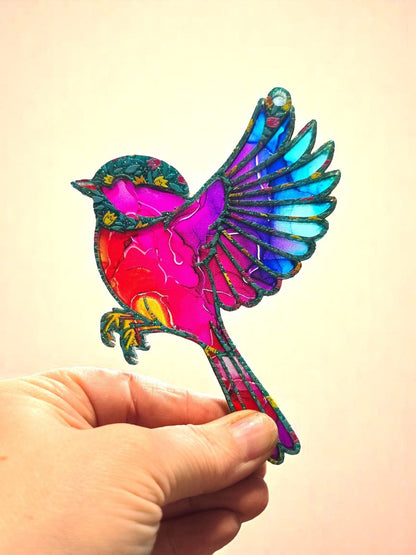 Digital Download Chickadee Suncatcher SVG | Laser Cut File | Mother's Day SVG | Jones Laser Craft