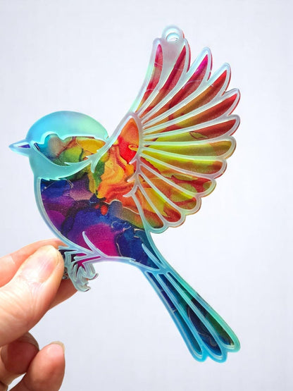 Digital Download Chickadee Suncatcher SVG | Laser Cut File | Mother's Day SVG | Jones Laser Craft