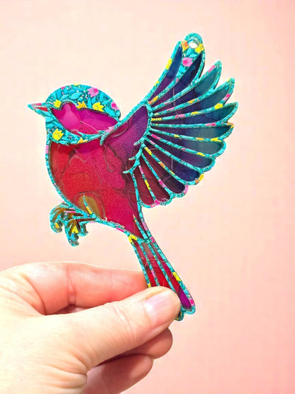 Digital Download Chickadee Suncatcher SVG | Laser Cut File | Mother's Day SVG | Jones Laser Craft