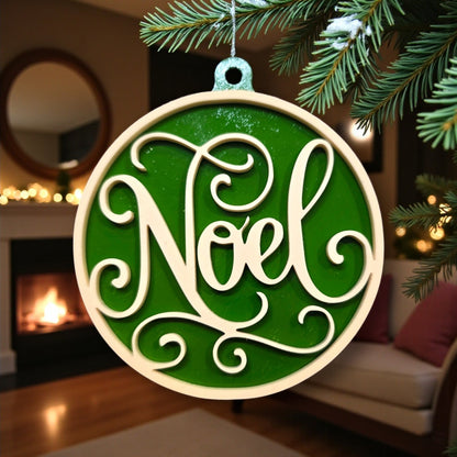 Digital Download Christmas Greetings Ornament Set - Joy, Hope, Merry Christmas Ornament SVG | Jones Laser Craft