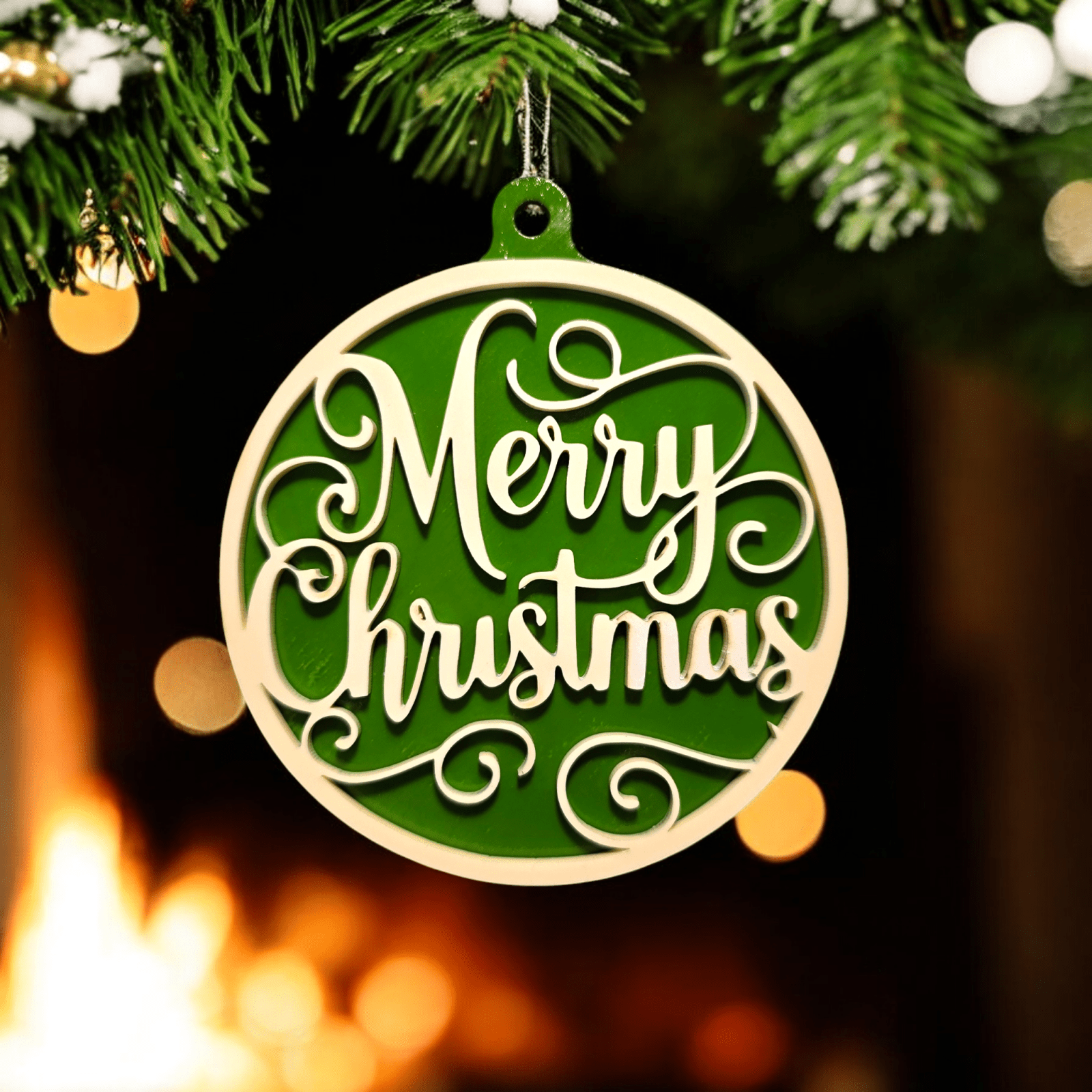 Digital Download Christmas Greetings Ornament Set - Joy, Hope, Merry Christmas Ornament SVG | Jones Laser Craft