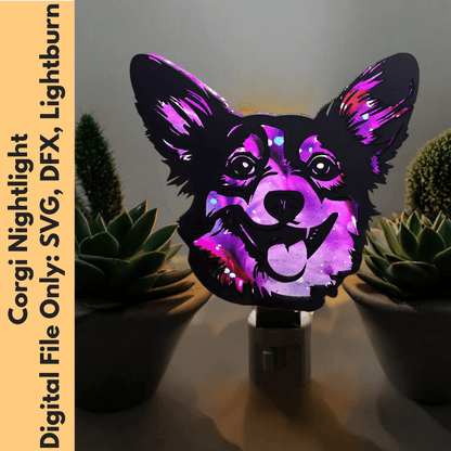 Digital Download Corgi Nightlight SVG | Dog Breed Nightlight SVG | Craft Show Seller | Jones Laser Craft