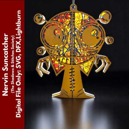 Digital Download Creepy Cute Suncatcher SVG | Nervin Suncatcher SVG | Jones Laser Craft
