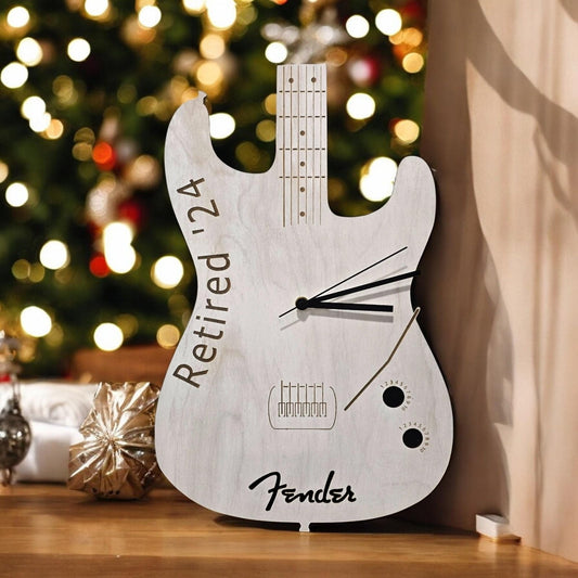 Dad's Christmas Gift Fender Clock | Jones Laser Craft Personalized Gift