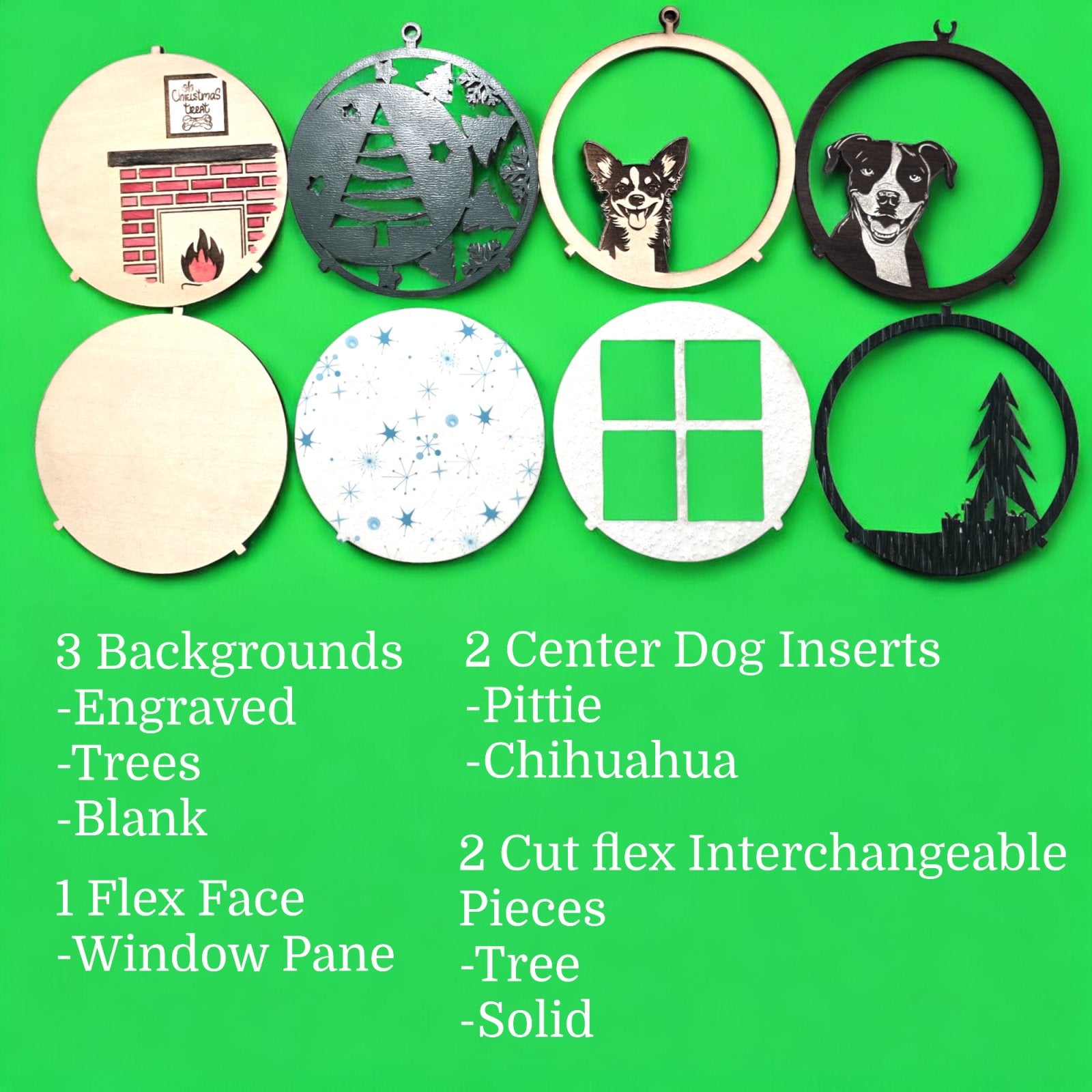 Digital Download Dog Christmas Ornament Bundle | Jones Laser Craft