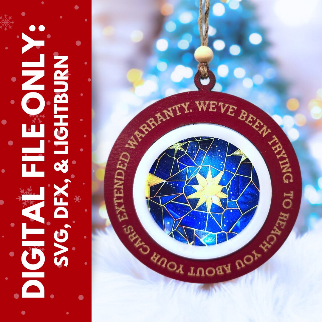 Digital Download Extended Warranty Funny Ornament | Jones Laser Craft Personalized Gift