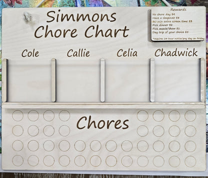 Digital Download Family Chore Chart - Decor Digital Download | Jones Laser Craft