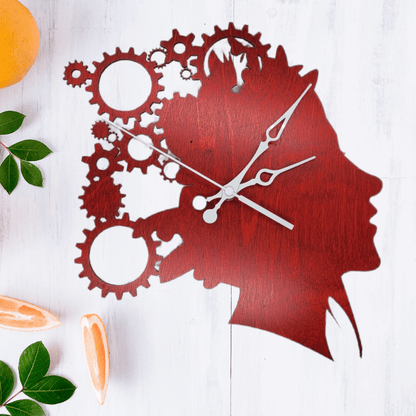 Digital Download Gearhead Girl Clock SVG - Clock Digital File | Jones Laser Craft