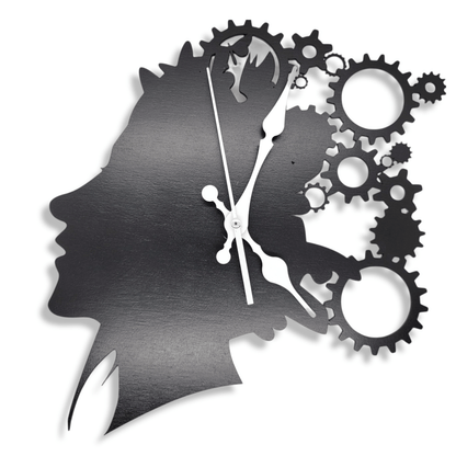 Digital Download Gearhead Girl Clock SVG - Clock Digital File | Jones Laser Craft