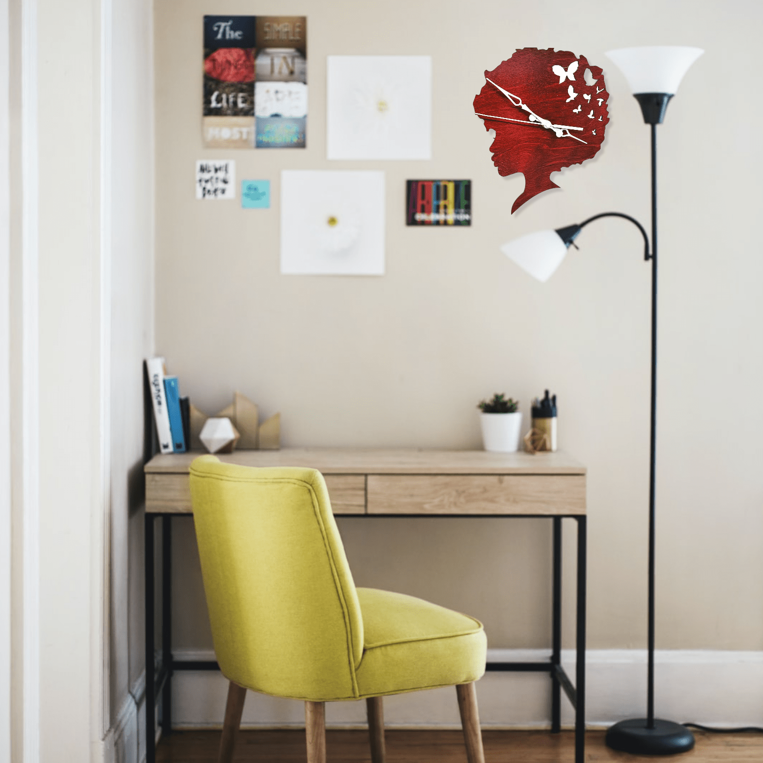 Digital Download Girl with Butterflies Clock SVG - Clock Digital File | Jones Laser Craft