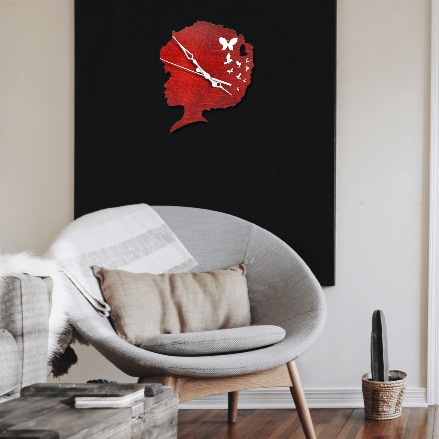 Digital Download Girl with Butterflies Clock SVG - Clock Digital File | Jones Laser Craft