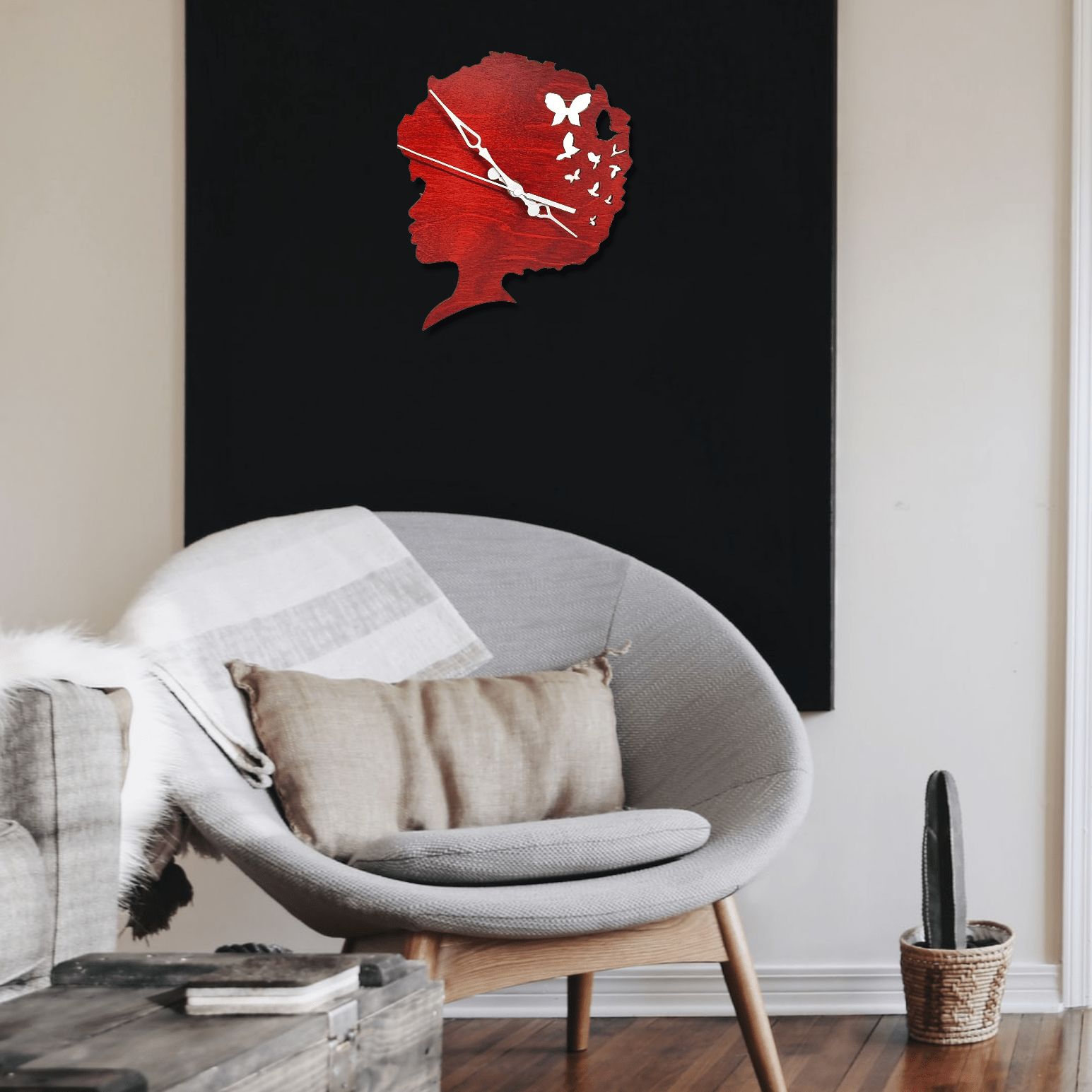 Digital Download Girl with Butterflies Clock SVG - Clock Digital File | Jones Laser Craft