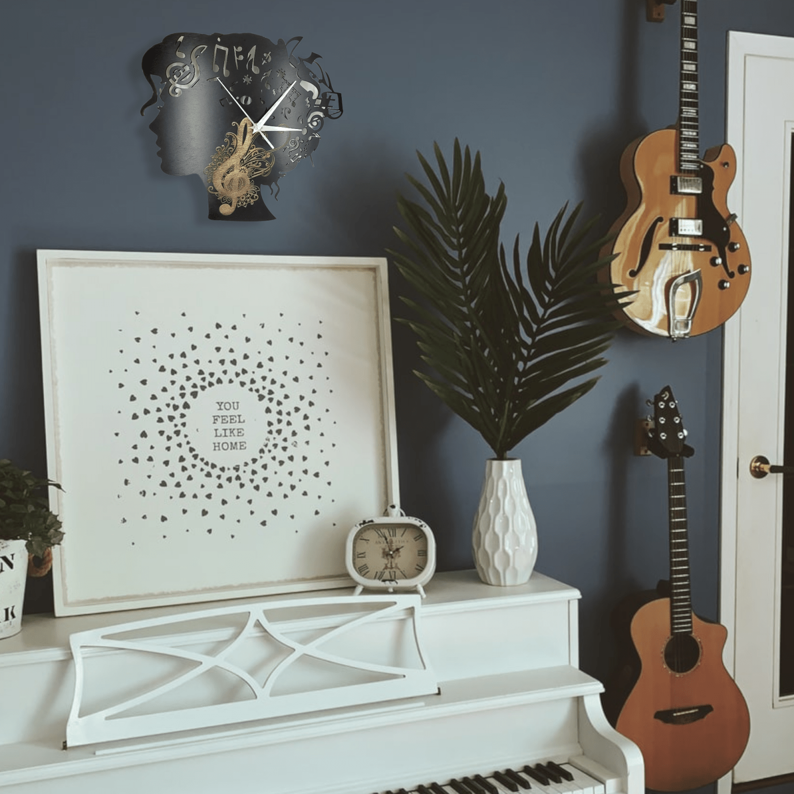 Digital Download Girl with Music Notes Clock SVG - Clock Digital File | Jones Laser Craft