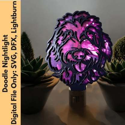 Digital Download Golden Doodle Nightlight and Suncatcher SVG Bundle | Laser Ready Files | Jones Laser Craft