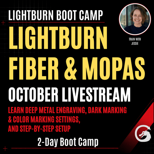Live Stream LightBurn Boot Camp - Fiber and MOPA Lasers October Livestream | Jones Laser Craft